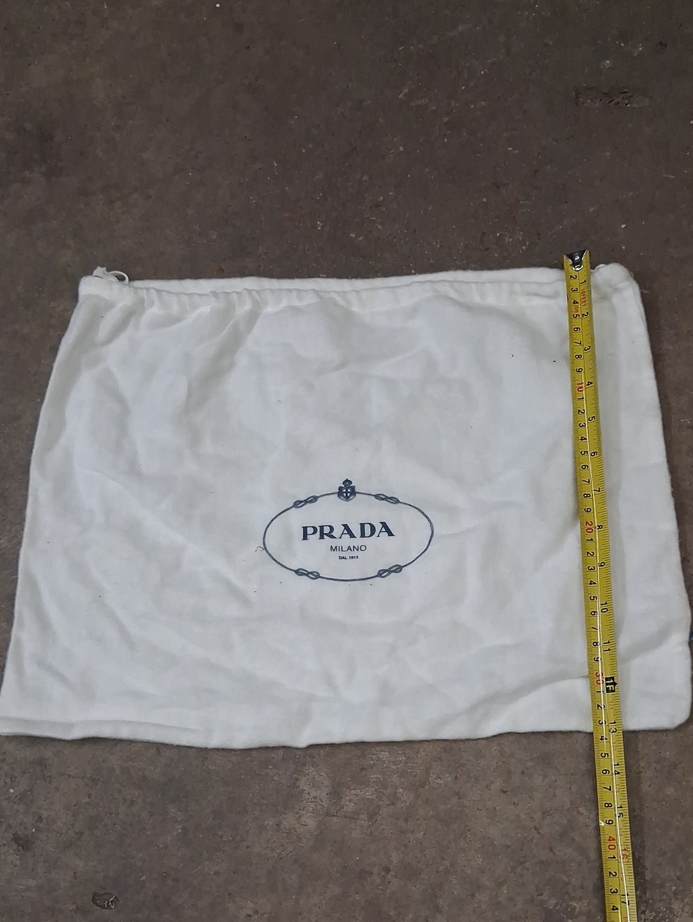PRADA White Cotton Dust Bag